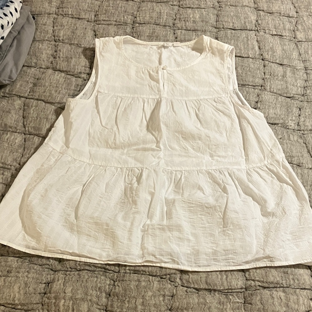 GAP Bright White Sleeveless Blouse